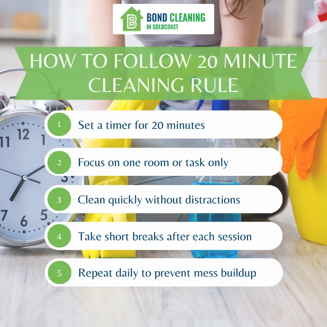How to follow 20 minute cleaning Rule